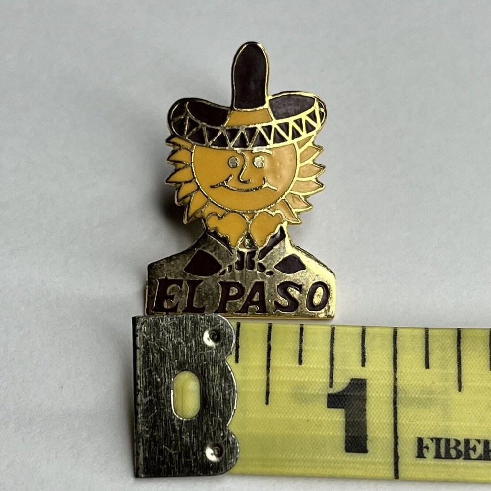 El Paso Texas Sun Sombrero Lapel Hat Pin - Picture 5 of 5